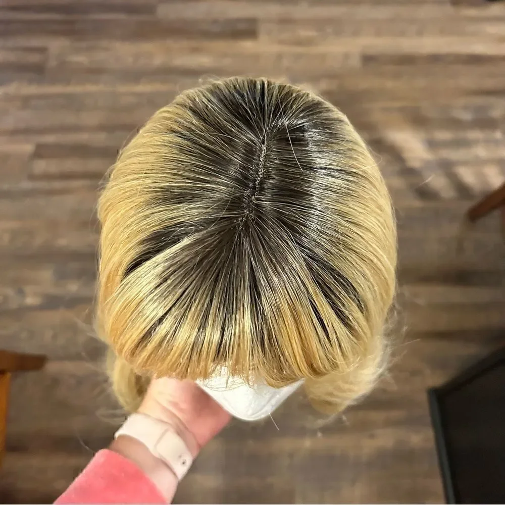 Long Blonde Synthetic Wig with Bangs - Picture 2 of 4